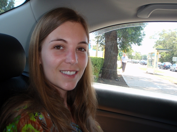 brooke in car