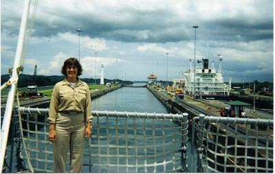 LT Scarborough sails the Panama Canal, October 1991 (Scarborough photo)