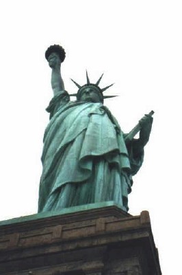 Looking up at the Statue of Liberty (Scarborough photo)