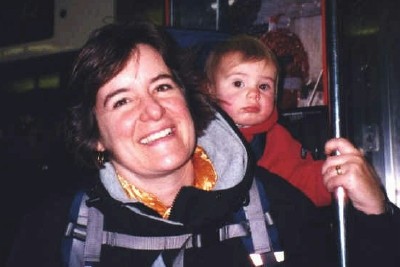 Subway ride with toddler backpack (Scarborough photo)