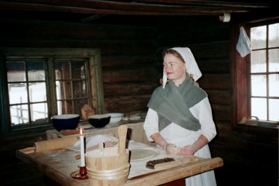 Baking demonstration, Norsk Folkemuseum, Oslo (Scarborough photo)