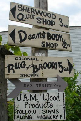Local business signs in Jamesport, MO (Scarborough photo)