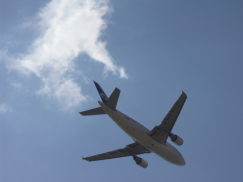 Plane in flight (courtesy )Leo('s photostream at flickr's Creative Commons)