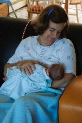 Seafarer in her nursing jammies at home -- this is what a nursing baby looks like (Scarborough photo)