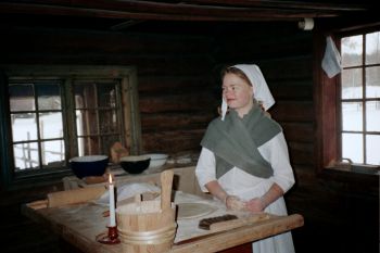 Bread baking demonstration, Norwegian Folk Museum, Oslo Norway (photo by Sheila Scarborough)