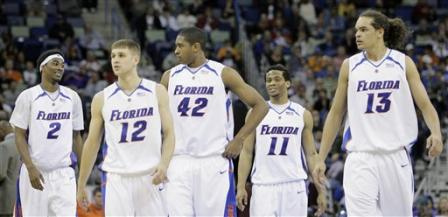 the Univ. of Florida men's basketball team in March 2007 (courtesy HalfCrazyGirl at flickr's CC)