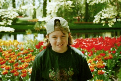 My daughter hams it up at Keukenhof Gardens, the Netherlands (Scarborough photo)