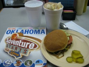 Johnnie's Grill onion burger in El Reno, Oklahoma (photo by Sheila Scarborough)