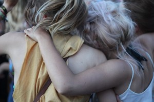 Hugs and friends are good things (courtesy Clare and James on Flickr CC)