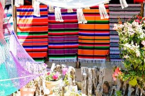 Colorful textiles in Todos Los Santos 