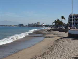 Beaches near downtown are small if they exist at all