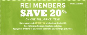 REI Members: 20% Off Coupon Code - Deals - Travel Gear Blog